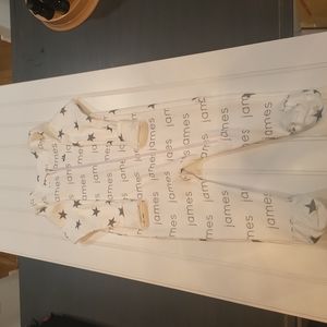 NWT Jennifer Ann Organic James Grey Star Zip Footie, Made in USA, 3-6 Months